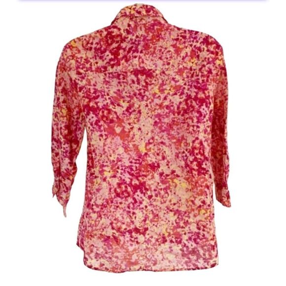 Coldwater Creek Pink and Yellow blouse, XS - Picture 3 of 6